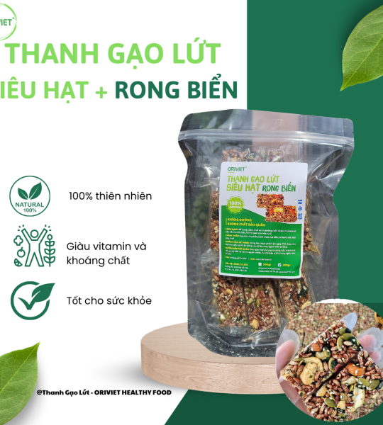 Thanh Gạo Lứt Siêu Hạt Rong Biển 250gr